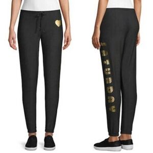 CHASER Saturday Graphic Jogger Pants Gray / Gold Sweatpants Size XS